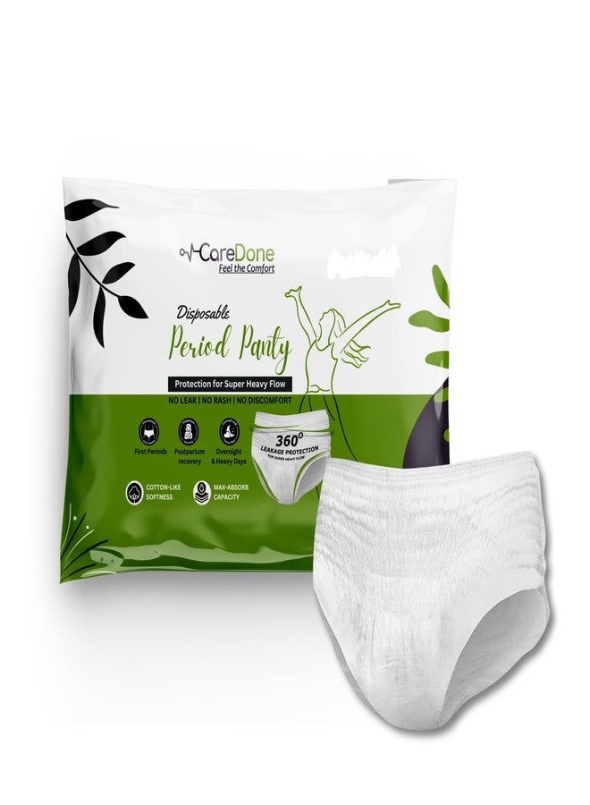 CareDone White Sanitary Disposable Period Panty for Regular Flow & Heavy Flow| No Leakage, No Rashes, No Discomfort | Maternity Panties (XL, 10) - Image 1